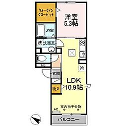 クロシェット町田 1LDKの間取図画像