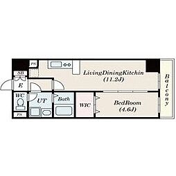 フォレシティ新栄 1LDKの間取図画像