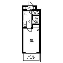 グレイス大曽根 1Kの間取図画像