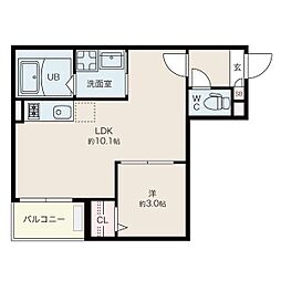 Jackobataminami1 1LDKの間取図画像