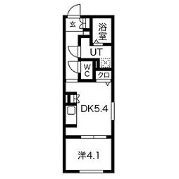 クレストタップ大曽根 1DKの間取図画像