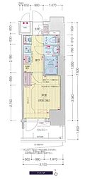 プレサンス新栄ユリシス 1Kの間取図画像