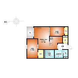 名古屋市守山区八反アパート 2LDKの間取図画像
