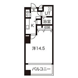 M・Mレジデンス 1Kの間取図画像
