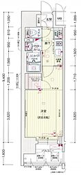 プレサンス栄ライズ 1Kの間取図画像