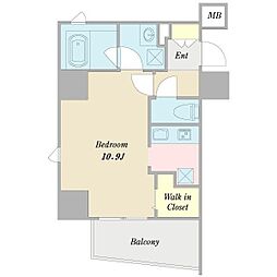 アビタシオン内山 ワンルームの間取図画像