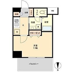 リアライズ代官町 1Kの間取図画像
