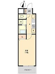 willDo勝川 1Kの間取図画像