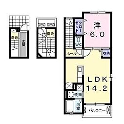 プチ・コフレ 1LDKの間取図画像