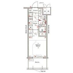 MAXIV新栄 1Kの間取図画像