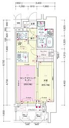 プレサンスジェネ千種内山 1LDKの間取図画像