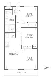 ニックハイム横浜上永谷 3LDKの間取図画像