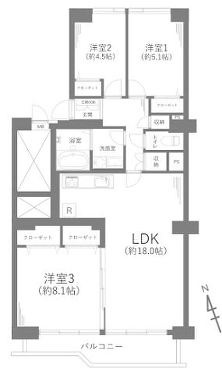3LDK 間取り