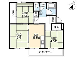 UR都市機構江南団地40棟 3DKの間取図画像