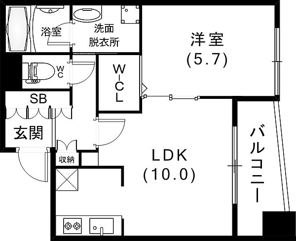 ワコーレディアルクス三宮 403｜兵庫県神戸市中央区二宮町2丁目(賃貸マンション1LDK・4階・40.20㎡)の写真 その3