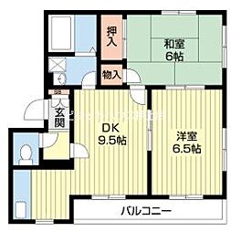 亀戸ハウス 2DKの間取図画像