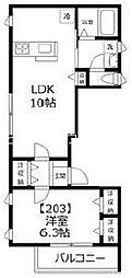 グランシエル 1LDKの間取図画像