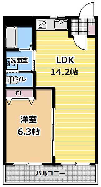 大阪府大阪市旭区大宮4丁目(賃貸マンション1LDK・5階・43.20㎡)の写真 その2