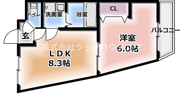 ハーミッツセル門真 ｜大阪府門真市新橋町(賃貸マンション1LDK・5階・32.17㎡)の写真 その2