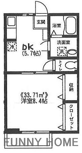 東京都世田谷区桜丘4丁目(賃貸アパート1DK・2階・33.71㎡)の写真 その2