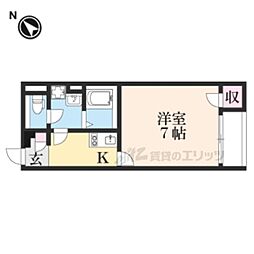 レオパレス羽崎 1Kの間取図画像