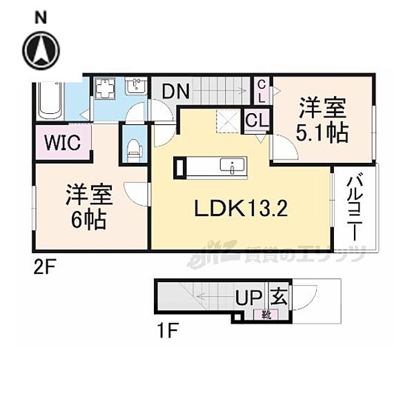 グランドシャトリエ 201｜京都府福知山市字天田(賃貸アパート2LDK・2階・58.70㎡)の写真 その2