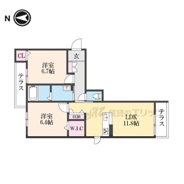 ドゥーズ 105｜京都府福知山市昭和新町(賃貸マンション2LDK・1階・59.45㎡)の写真 その2