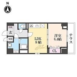 JR山陰本線 亀岡駅 徒歩5分の賃貸マンション 1階1LDKの間取り