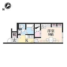 レオパレス亀ヶ窪 1階1Kの間取り