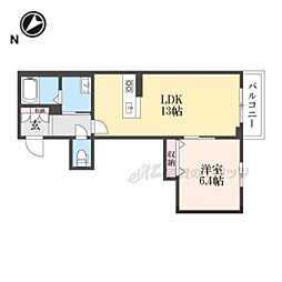 ヴィーエ 2階1LDKの間取り