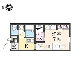 グレース加悦 1階1Kの間取り