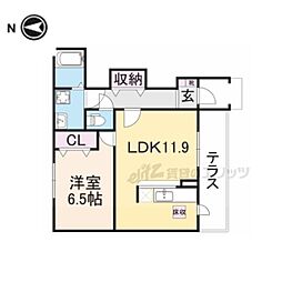 京都丹後鉄道宮豊線 与謝野駅 3.7kmの賃貸アパート 2階2LDKの間取り
