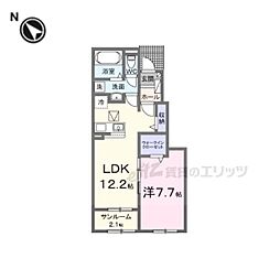 ゼファー・ガーデン 1LDKの間取図画像