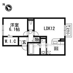 サニークレスト三和 1LDKの間取図画像