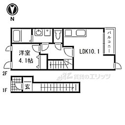 Casa美輪2 1LDKの間取図画像