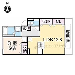メゾンふじ2 1LDKの間取図画像