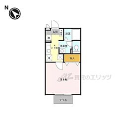 ピュアライフD 1Kの間取図画像