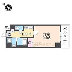 アスティムー2 1Kの間取図画像