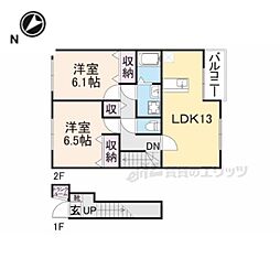 ア・ラ・モード1 2DKの間取図画像