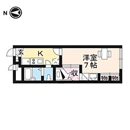 レオパレス森 1Kの間取図画像