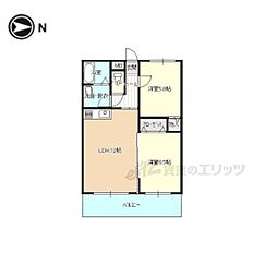 アメニティー青垣 2LDKの間取図画像