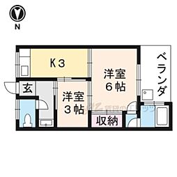 フォルム園部 2DKの間取図画像
