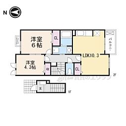 Studio.m 2LDKの間取図画像