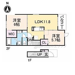 ティート 2LDKの間取図画像