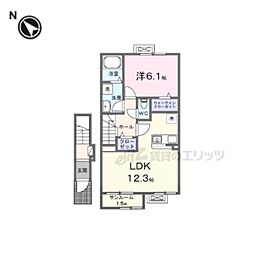 ボン・クールIV 1LDKの間取図画像