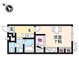 レオパレス真 1Kの間取図画像