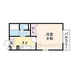 オールフォーワン 1Kの間取図画像