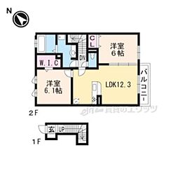 ロザージュシャトレ 2LDKの間取図画像
