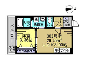 メゾン・ド・Plum新松戸 303 ｜ 千葉県松戸市新松戸2丁目（賃貸アパート1LDK・3階・29.59㎡） その2