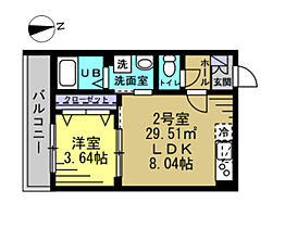 メゾン・ド・Plum新松戸 202 ｜ 千葉県松戸市新松戸2丁目（賃貸アパート1LDK・2階・29.51㎡） その2